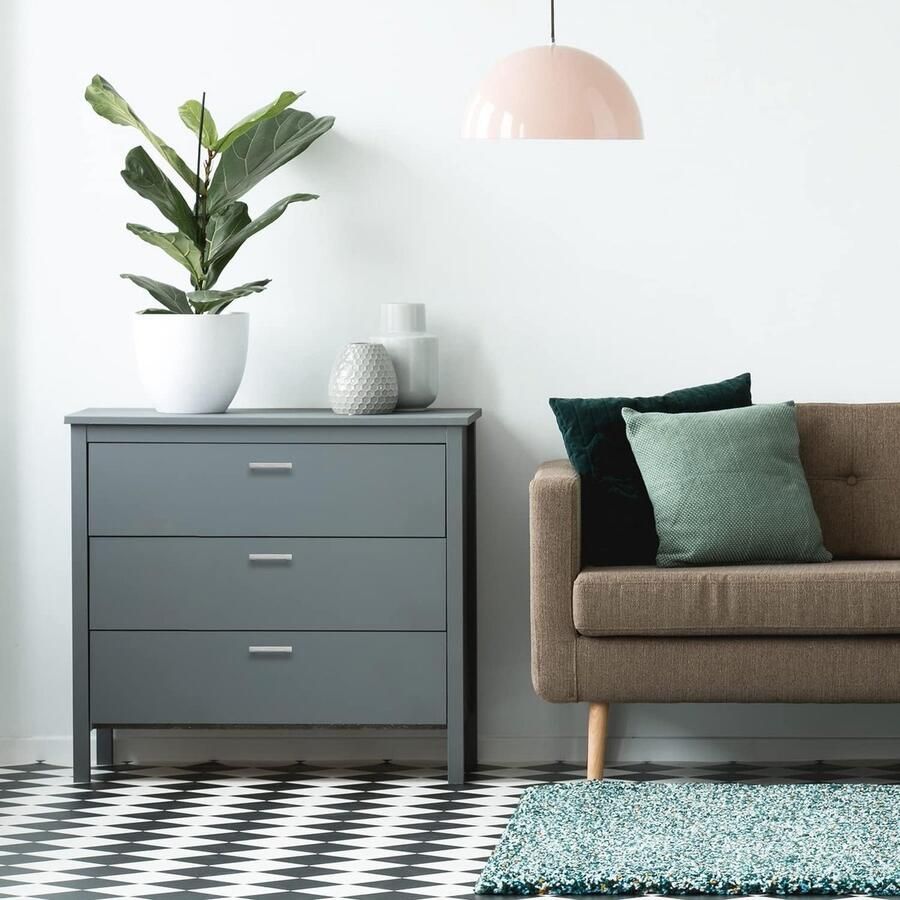 Vierkante zwarte kastdeurgreep aluminiumlegering 10 stuks