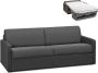 Vierzits express bedbank van stof CALIFE Grijs Slaap afmeting 160 cm matras 22 cm L 190 cm x H 85 cm x D 94 cm - Thumbnail 4