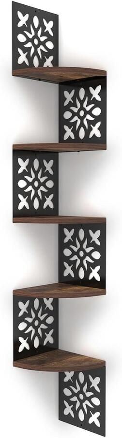 Vijf-tier hoekplank ruimtebesparend multifunctioneel set van 1 ijzer en linnen