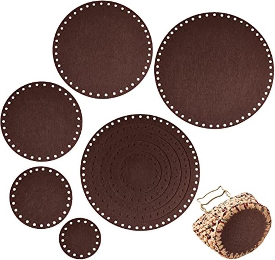 Vilt Bodems voor Haakwerk 10 Stuks in 5 Maten voor DIY Mandjes