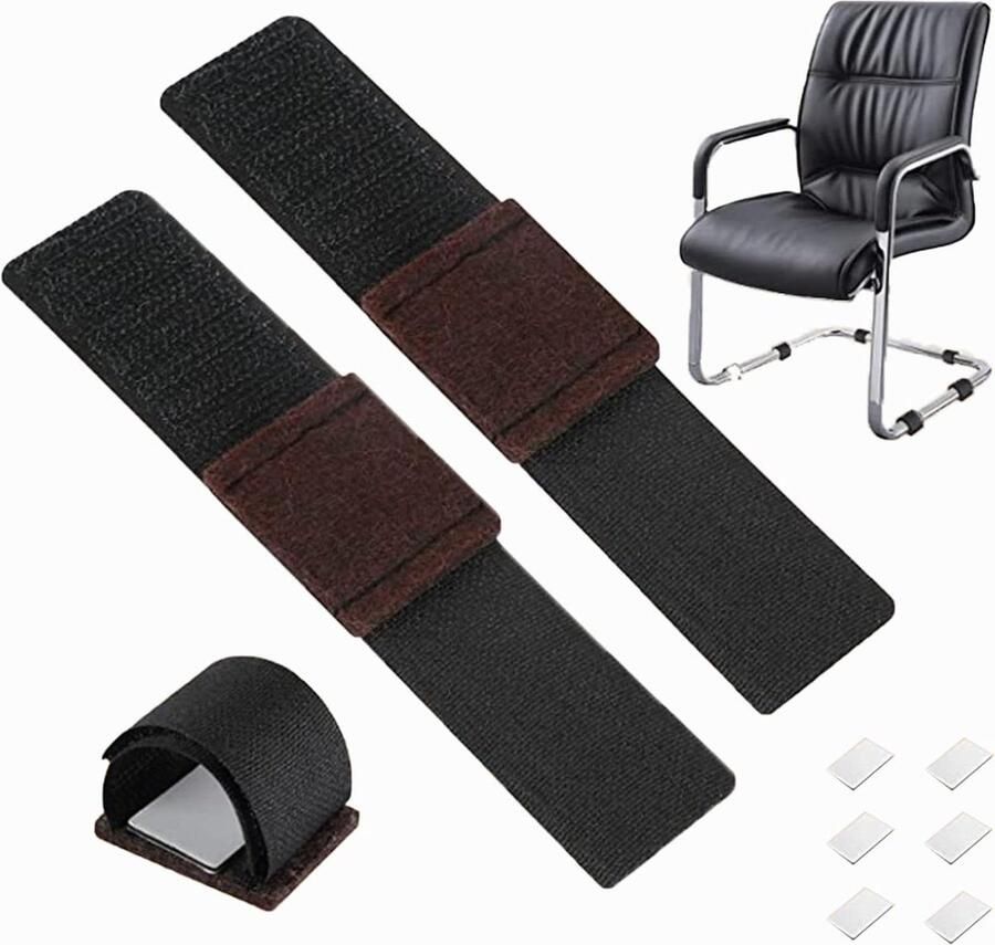 Viltdoppen klittenbandsluiting stoelrails 24 stuks zelfklevend herbruikbaar vloerbescherming meubelglijders geluidsdempend