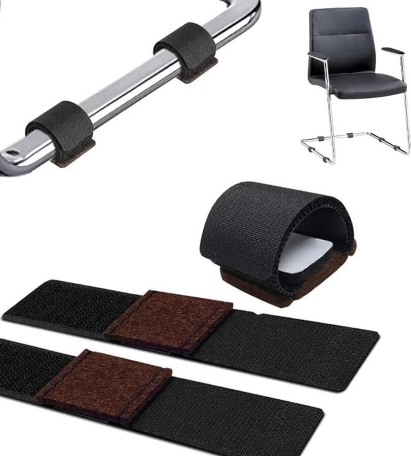 Viltdoppen met klittenbandsluiting 5 cm vloerbeschermers stoelpootbeschermers 24 stuks parketbeschermer geschikt voor schommelstoel antislip