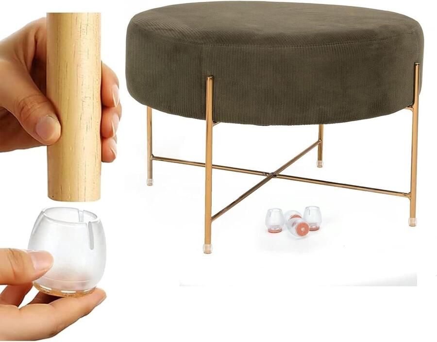 Viltdoppen voor stoelen 15 stuks siliconen pootbescherming Krasbescherming en elastisch rubber Transparante stoelkappen Set van 15 Geschikt voor stoelpoten van 12-16 mm