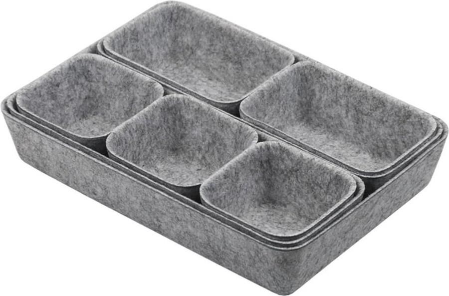 Vilten Lade Organizer 8 Stuks Geschikt voor Bureau Badkamer Keuken Grijs Vilt