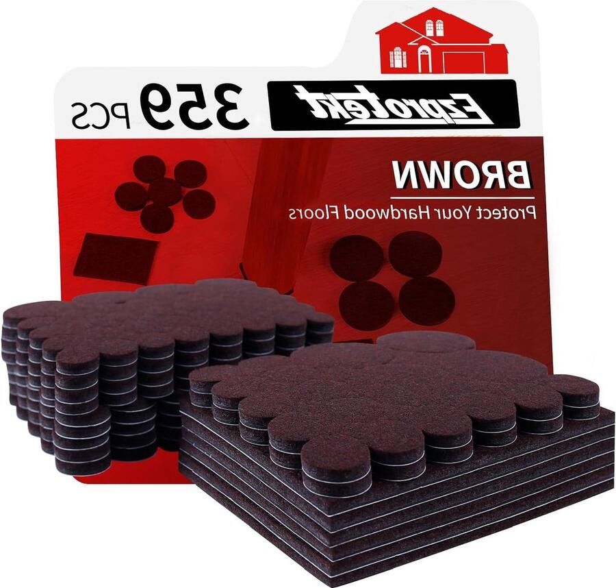 Vilten meubelpads voor hardhouten vloeren 359 stuks zelfklevend anti-kras vloerbeschermers bruin en beige