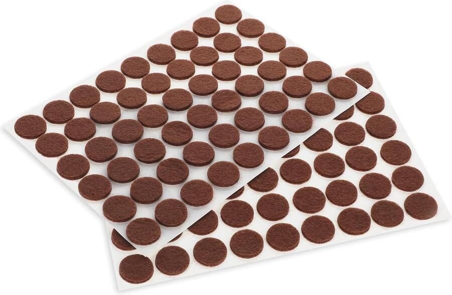 Vilten meubelpads voor hardhouten vloeren ronde snijbare vilten stoelkussens zelfklevende tafelpoten vilten mat anti-kras vloerbeschermers 108 stuks bruin Vloerbeschermer