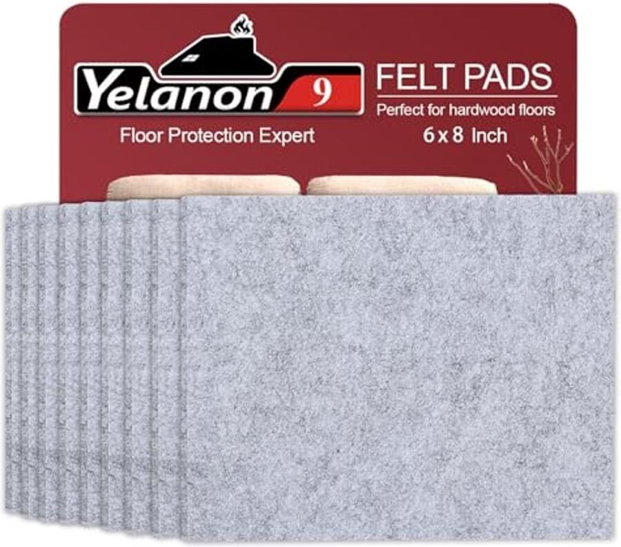 Vilten meubelpads voor vloeren Zelfklevende vloerbeschermers voor meubels snijbaar en hoge kwaliteit lichtgrijs 8 x 6 x 1 5