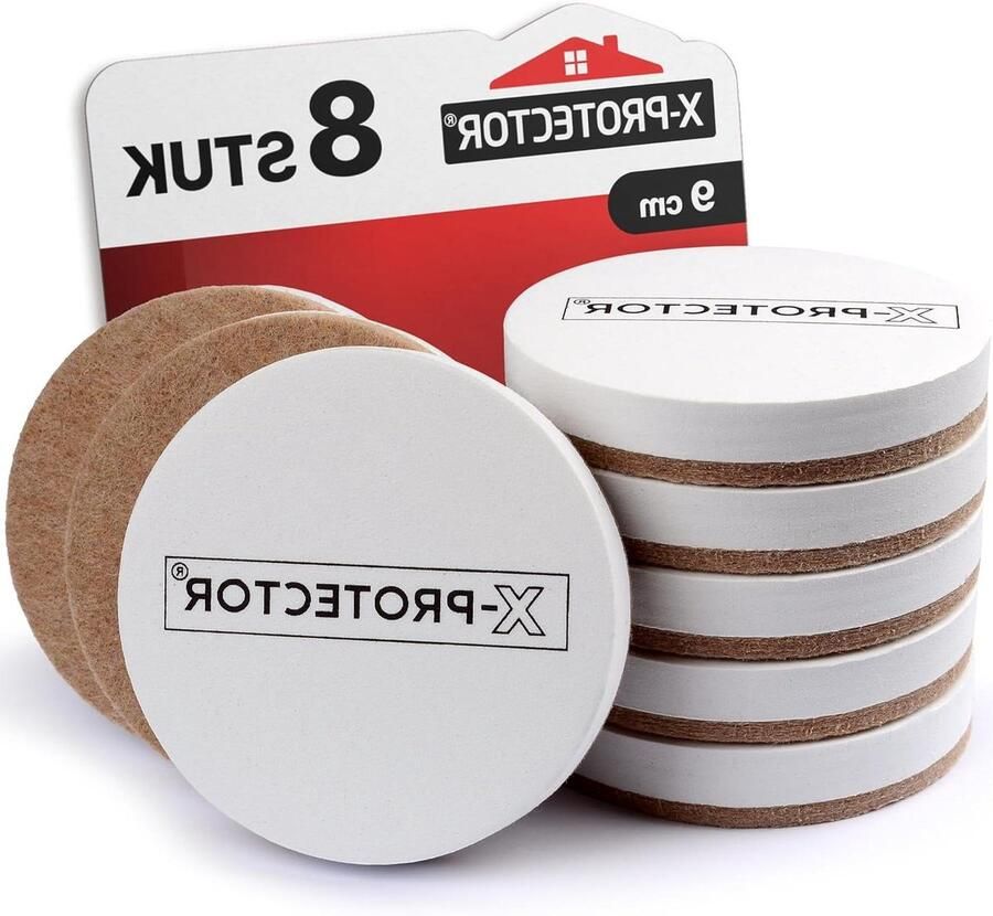 Vilten Meubelschuivers Voor Hardhouten Vloeren 8 stuks 9 cm Stoelglijders Meubelglijders Witte Vilten Schuivers Verplaats Uw Meubels Gemakkelijk!