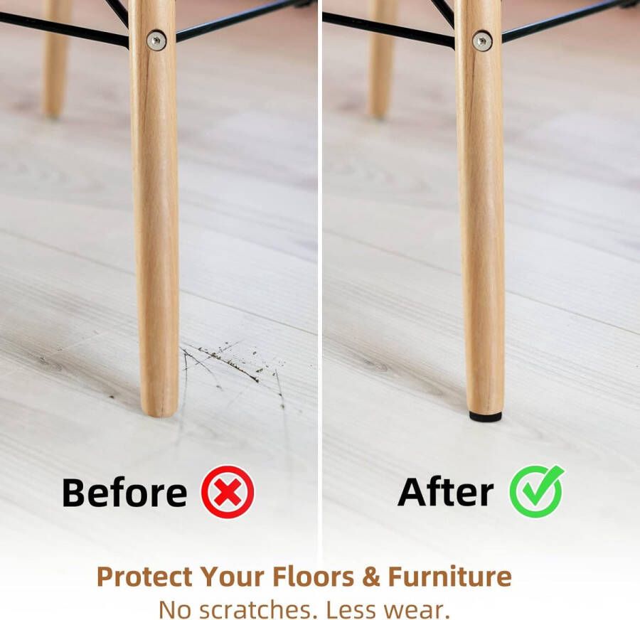 Vilten Pads Voor Meubels 191 Stuks Premium Meubelvilt Zelfklevend Vilten Pads voor Stoelpoten Vilt voor Stoelen Houten Vloerbeschermers 9 Maten Inclusief Siliconen Buffer Zwart