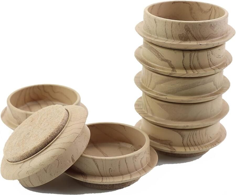 Vilten vloerkopjes 8 stuks 4 5 cm ronde meubelvilten wielen antislip vloerbeschermer vilten stoelvoetbekers voor stoelpoten meubels beige bescherming voor vloer