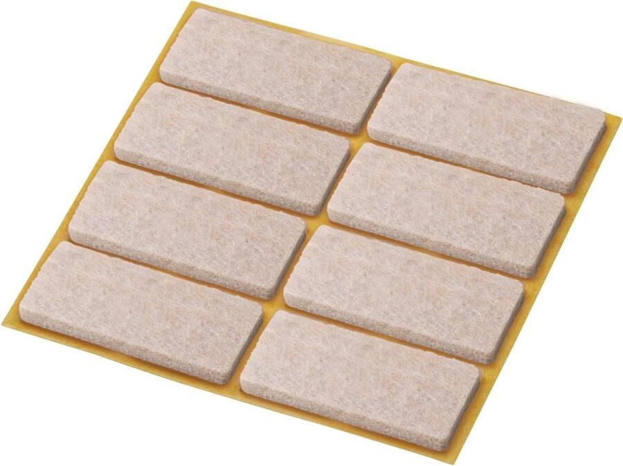 Viltglijders 20 x 40 mm zelfklevend beige 8 stuks effectieve bescherming van uw meubels & stoelen meubelglijders set voor gevoelige vloeren stoelglijders