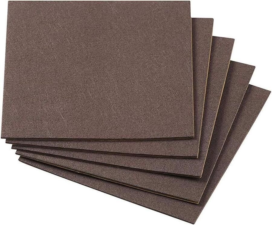 Viltglijders 200 x 200 mm zelfklevend bruin 5 stuks Effectieve bescherming van uw meubels en stoelen Meubelglijderset voor gevoelige vloeren Stoelglijders vilt gesneden