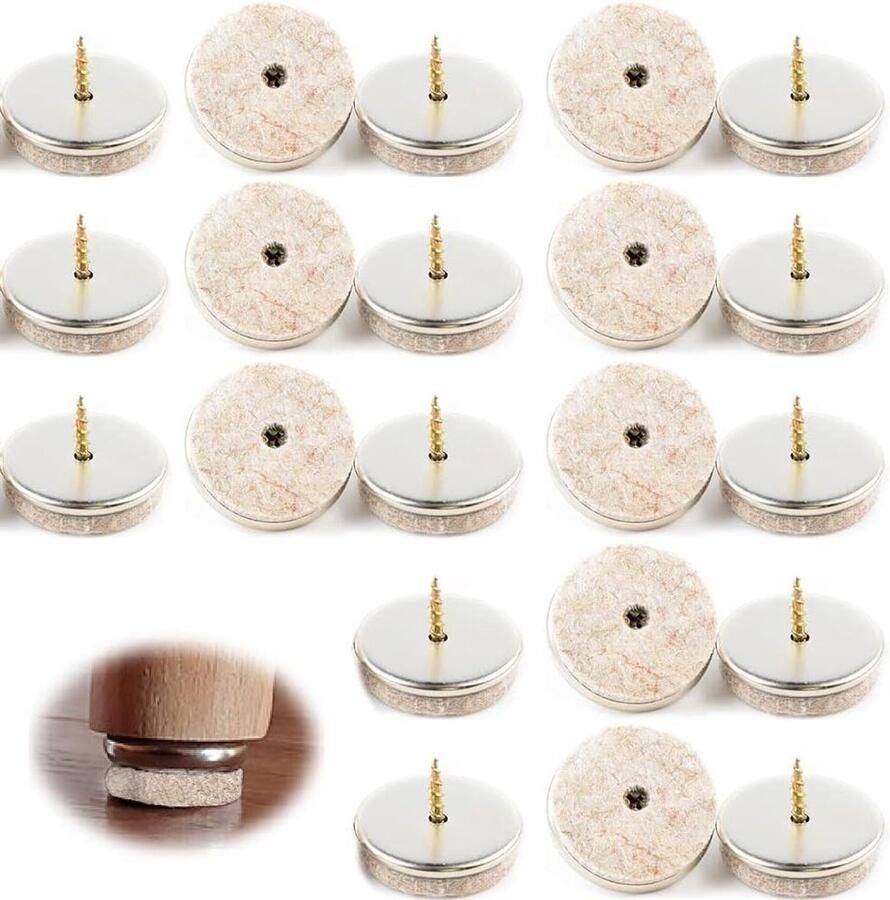 Viltglijders 40 stuks vilten pads (38 mm) voor meubelpoten en houten vloeren