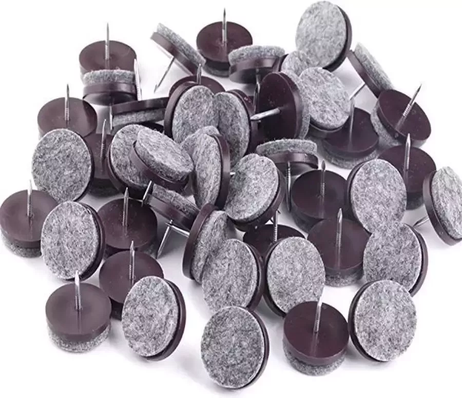 Viltglijders met nagel 24 mm Stoelpoot Viltjes – Stoelpootdoppen – Vloerbeschermers – 24 stuks