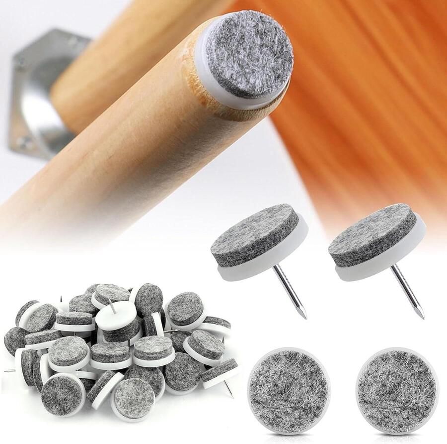 Viltglijders schroeven Ø 22 mm 50 stuks meubelglijders vloerglijders premium stoelpootbeschermers voor meubels laminaat parket en tegels