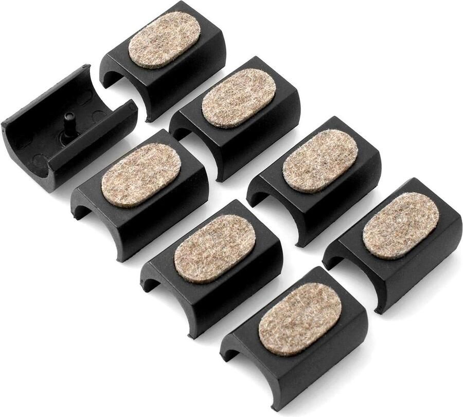 Viltglijders set van 8 stuks voor cantilever stoel vloerbeschermers Ø 24-25 mm meubelglijders met geluidsdempend viltglijvlak. Vloerbeschermer