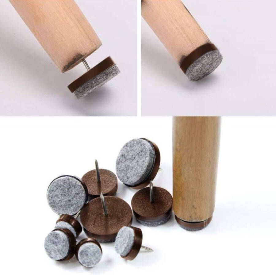 Viltglijders stoel 50 stuks viltglijders spijkers professionele meubelglijders stoelglijders vilt om te spijken voor laminaat parket stoel stoelen Ø 22 mm