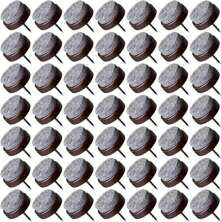 Viltglijders voor nagels 22 mm 100 stuks Bruin