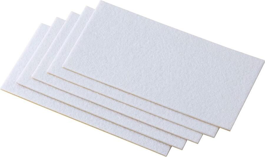 Viltglijders zelfklevend bescherming meubels en stoelen gevoelige vloeren stoelglijders vilt gesneden 100 x 200 mm (5 Stuk) wit