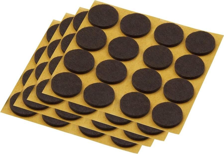 Viltglijders zelfklevend effectieve bescherming van meubels en stoelen set voor gevoelige vloeren Ø 22 mm (80 Stuks) bruin