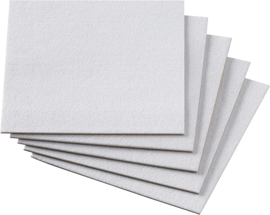 Viltglijders zelfklevend effectieve bescherming van uw meubels en stoelen voor gevoelige vloeren stoelglijders vilt gesneden 200 x 200 mm (5 Stuk) wit