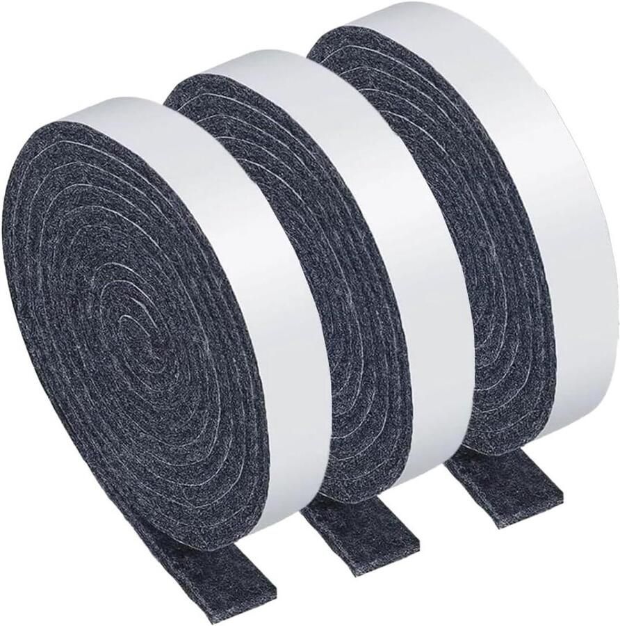 Allecto Plus Rol van viltglijders zelfklevend 2 cm x 1 m 5 mm dik Duurzame viltrol Vloerbescherming voor zware meubelpoten 3 stuks Snijbaar op maat Bescherming tegen krassen