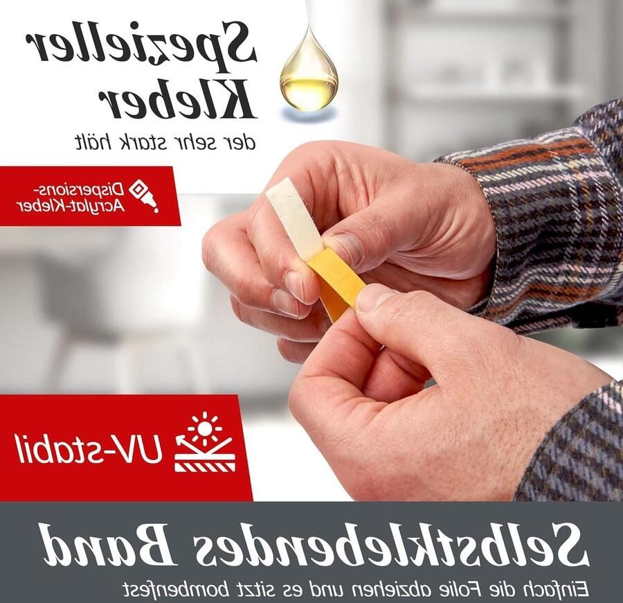 Vilttape zelfklevend 10 mm breed 15 mm dik 20 m lang wit vilt afdichtingstape isolatie rammelenbescherming Made in Germany