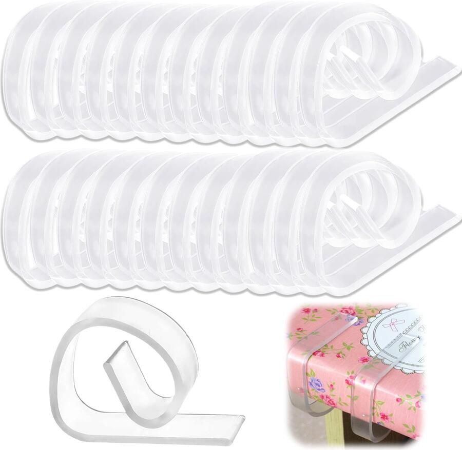 Vimmvid 25 stuks 4 6 * 3 5 cm transparante tafelkleedclipsset tafelclips voor dikke tafels transparante tafelkleedclips voor kerstbruiloftpicknick