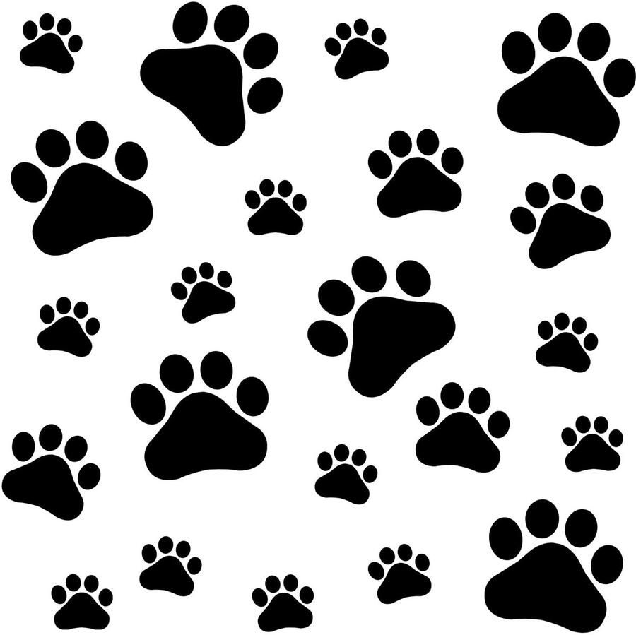 VinBee 40 Wall Tattoo Zelfklevende Muursticker Woonkamer als Wanddecoratie voor Slaapkamer Woonkamer Kinderkamer Kunst DIY Huis Muurschilderingen Hondenpoten Muursticker voor Ramen Deuren Kasten Glazen Meubels