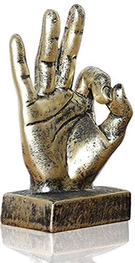 Vinger Sculptuur Hand Beeldhouwwerk Hars Bureau Decoratie Gouden OK Vingers