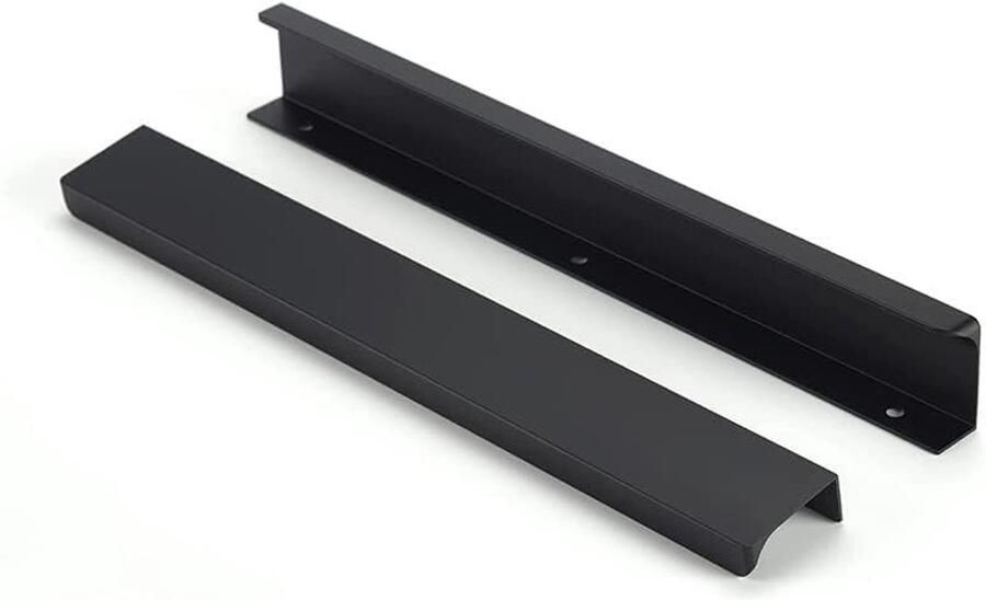 Vingerrand pull Keuken handgrepen 6 stuks Zwart Aluminium 64mm