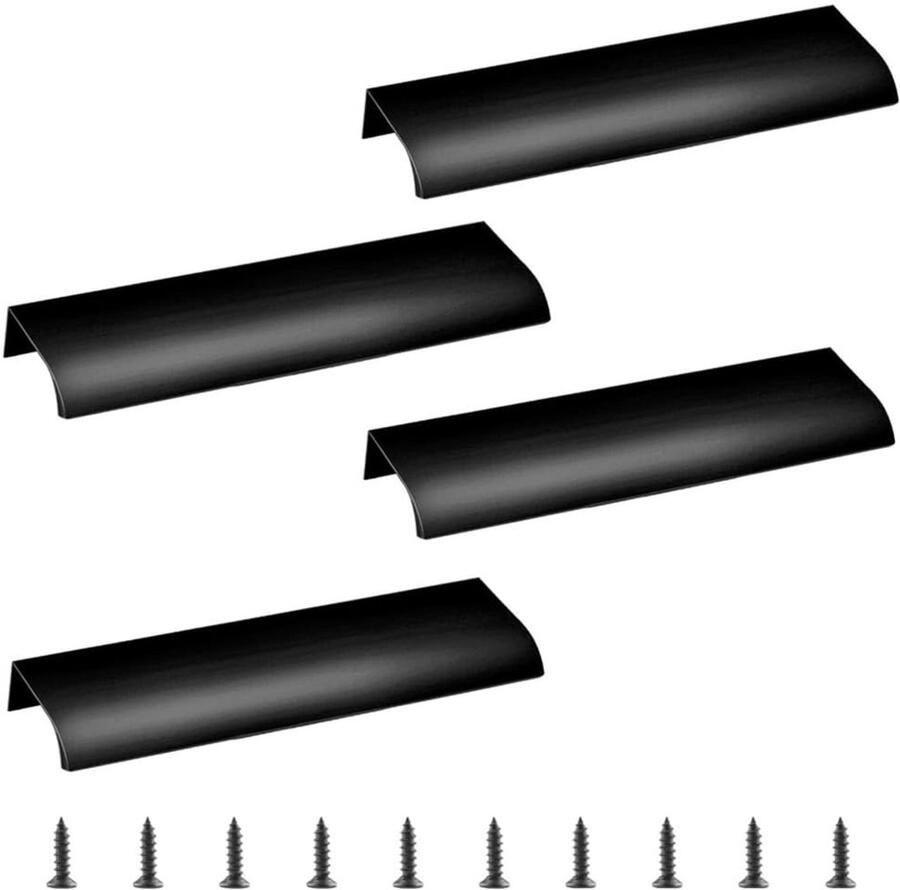 Vingerrand Tab Pull Handvat Set van 4 Verzonken Legering 80 120 150 200 mm