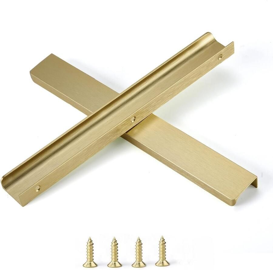 Vingertrek voor Keukenladen Aluminium Knoppen 10 Stuks Geborsteld Messing 11 8 inch