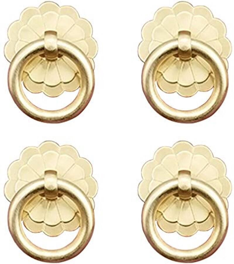 Vintage Antiek Messing Ring Trekt Handvat voor Keukenkasten en Meubels