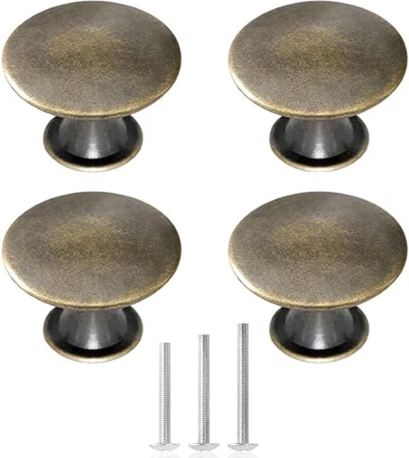 Vintage Antieke Messing Kastknoppen 30 mm voor Meubels en Interieur