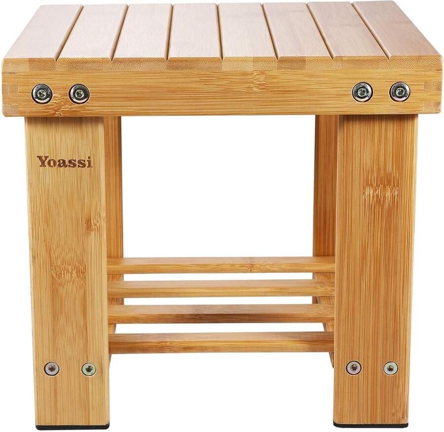 Vintage bamboe kruk multifunctioneel 1 stuk natuurlijke uitstraling