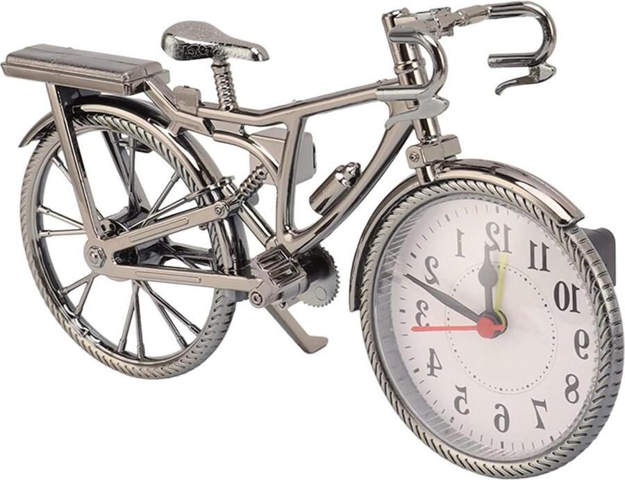 Vintage Bicycle Table Clock Desk or Shelf Clock for Home Decor Art Bike Wall Decor Battery Operated Desk Clocks Non-finches Decorative Gift