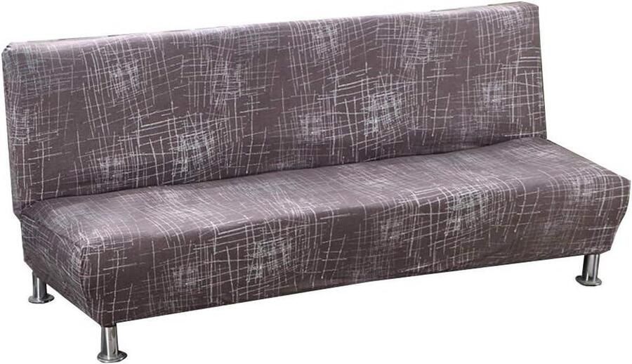 Vintage bloemenprint polyester stretch futonhoes Hoes voor armloze 3-zits bank Past op inklapbare slaapbank zonder armleuningen 203 x 127 cm Stijl G Bankhoes