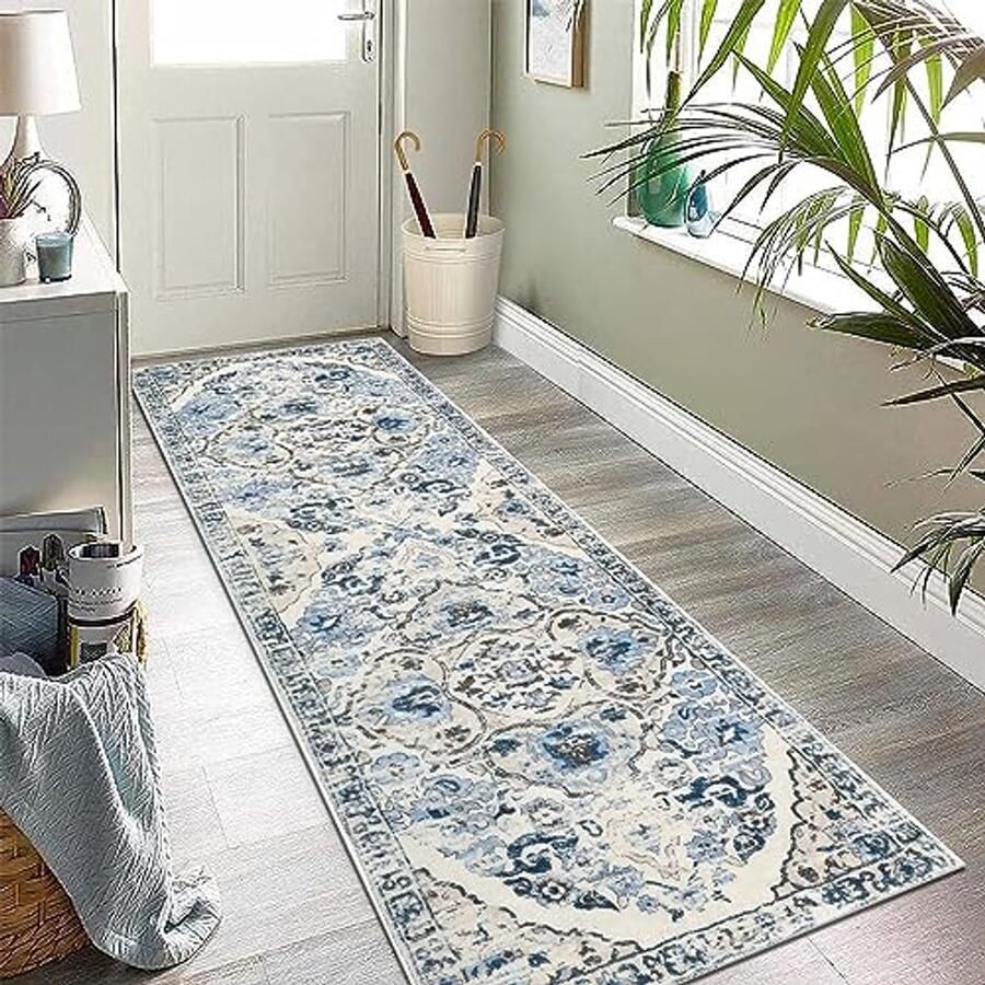 Vintage Boho Vloerkleed Loper 60 x 180 cm Antislip Wasbaar en Zacht