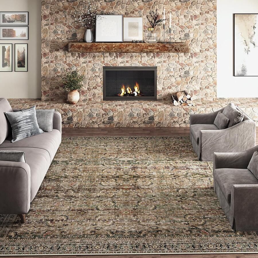 Vintage Bruin Groot Tapijt Woonkamer 300x400cm Retro Tapijten voor Woonkamer Zacht Antislip Wasbaar Tapijt Kortpolig Slaapkamertapijt Woonkamer Slaapkamer Eetkamer Tapijten Kantoor