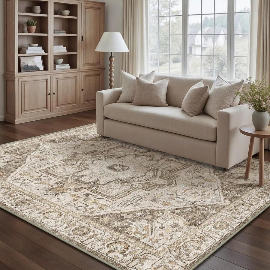 Vintage Bruin Vloerkleed Antislip en Machinewasbaar 150x210cm