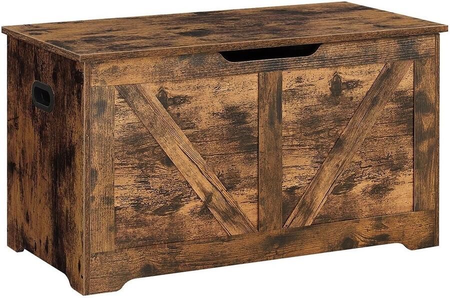 Rootz Living Rootz Vintage Bruine Schoenenbank Ingangsbank Opbergbank Spaanplaatmateriaal 40cm x 80cm x 46cm Max. Laadvermogen 136 kg Max. Laadvermogen 60kg