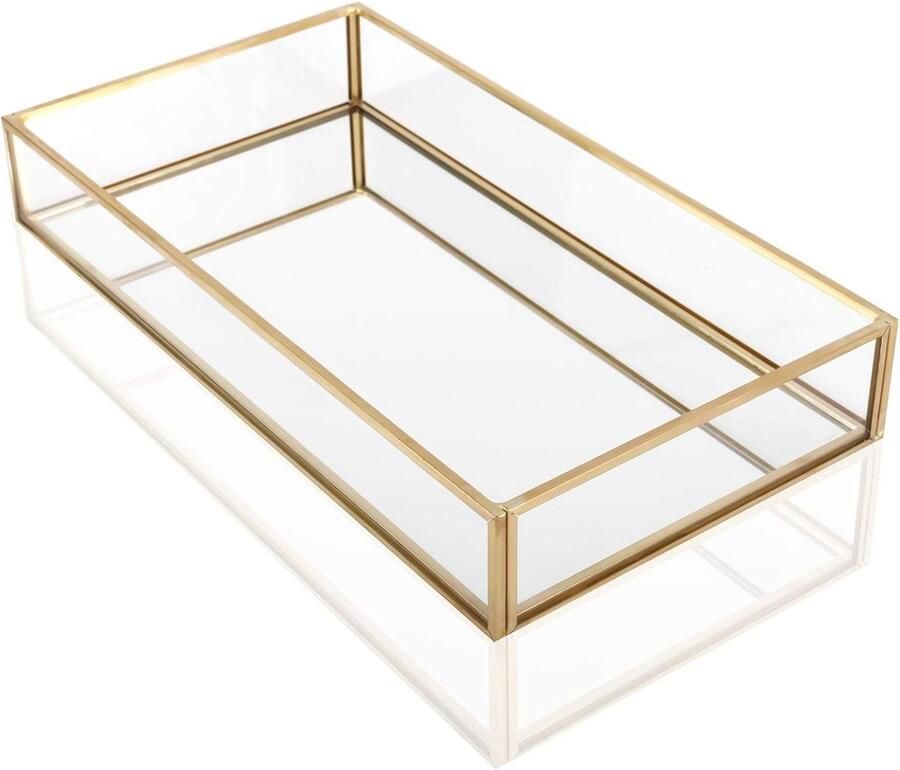 Vintage decoratief spiegel dienblad Gouden sieraden lade Cosmetica en make-up organizer met lade Voor dressoir badkamer en slaapkamer 118x79x2