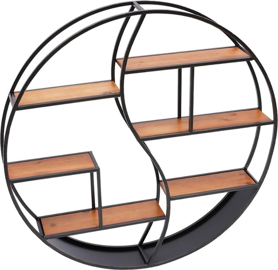Vintage displayplank 80cm Wandrek industrieel Wandrek metaal zwart Wandrek rond Wandrek metaal Wandrek zwart