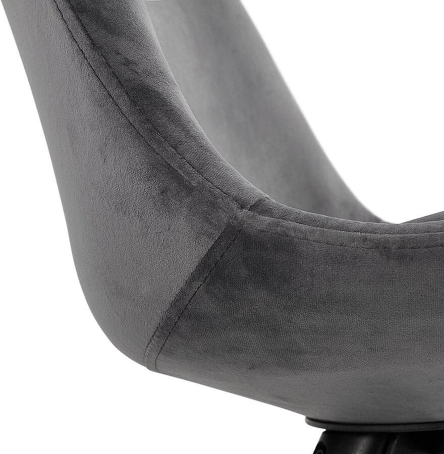 Vintage Eetkamerstoel Retro Zetel Comfortabele Fluwelen Bekleding Zwart Houten Poten