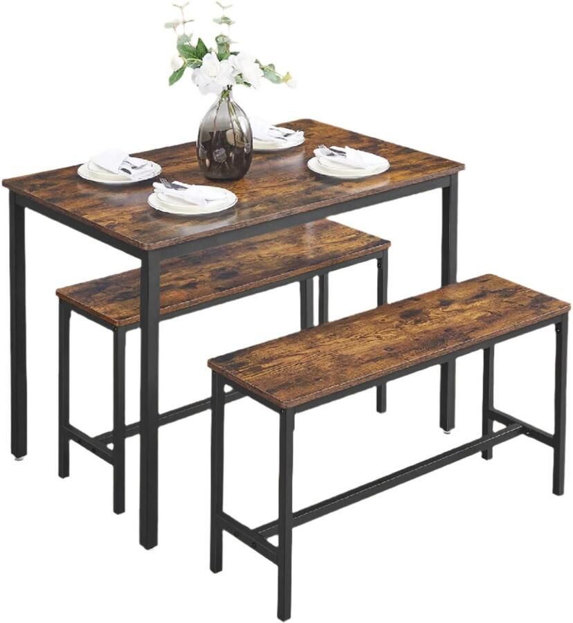 Vintage eettafel set keukentafel eetkamer meubels ruimtebesparing 110 cm x 70 cm x 75 cm