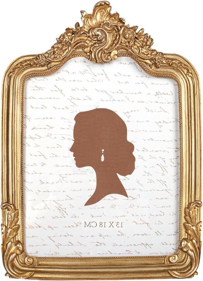 Vintage fotolijst antieke fotolijst met glazen voorkant fotodisplay tafel muur opknoping goud grijs retro decoratie ophangsysteem