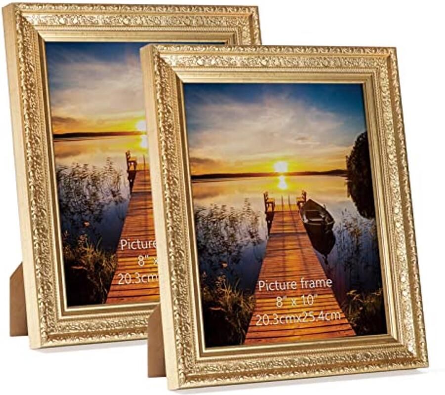 Vintage Fotolijsten 20 x 25 cm 2 stuks met echt glas voor Wand en Tafel