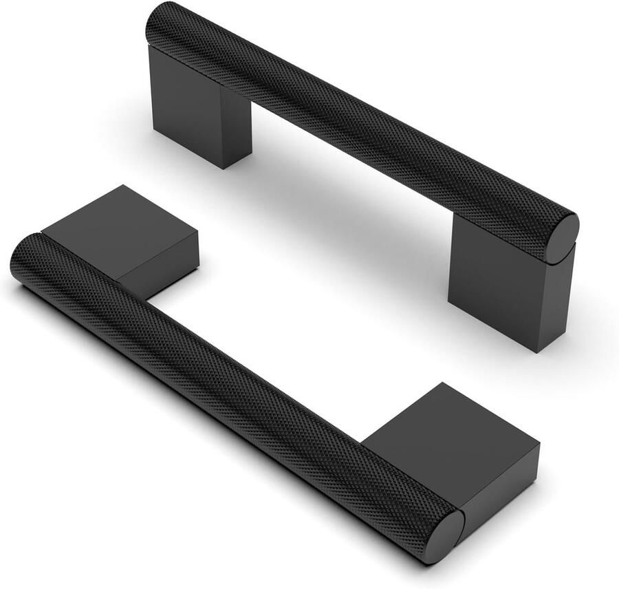 Vintage gekartelde kastgrepen Mat zwart 10 stuks