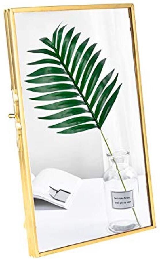 Vintage Gouden Fotolijst voor Foto's en Droogbloemen Staande Tafel Fotolijst 16x10.7cm